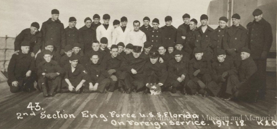 USS Florida 1917-18 with  cat