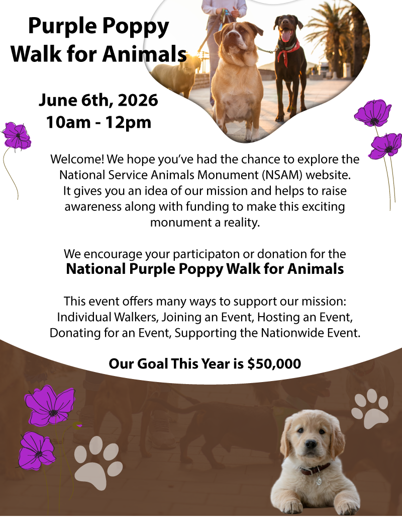 Purple Poppy Walk for Animals benefiting NSAM
